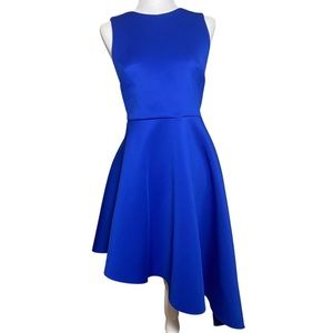 Topshop Eyelet Lace-Up Asymmetrical Dress Blue Sz 8.